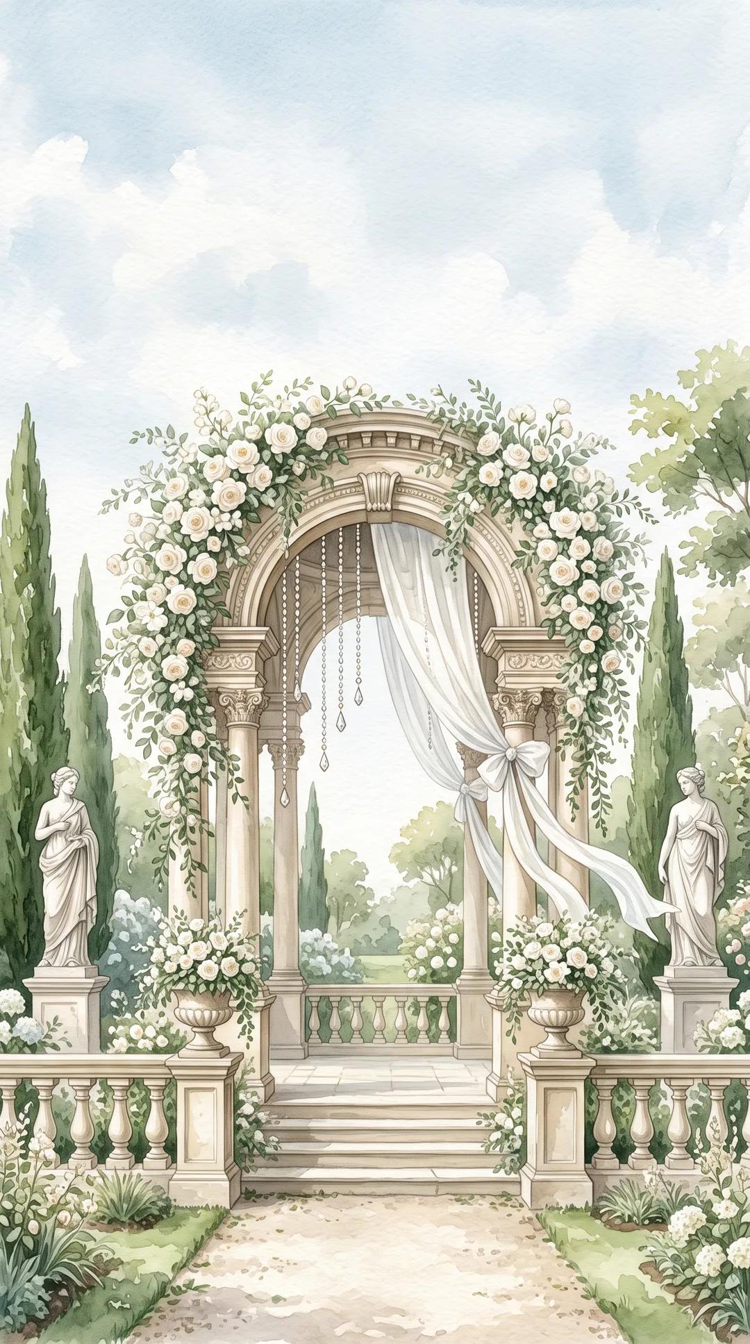 Gardenia digital wedding invitation — the opening frame of its video hero
