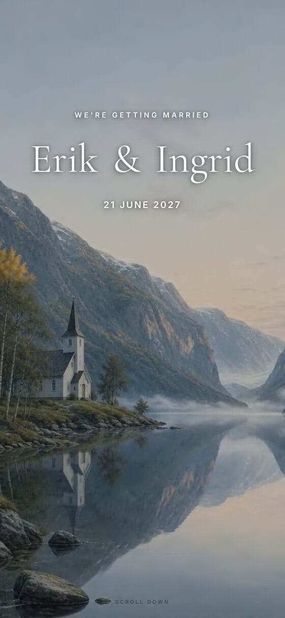 Fjord digital wedding invitation design