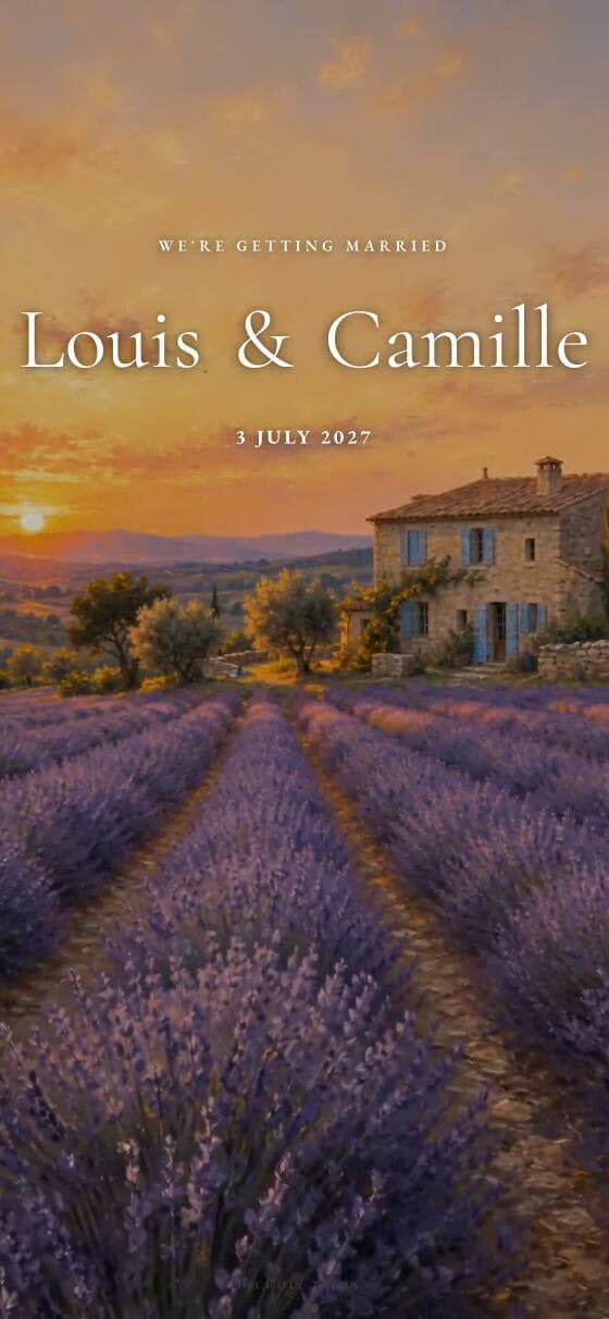 Provence digital wedding invitation design