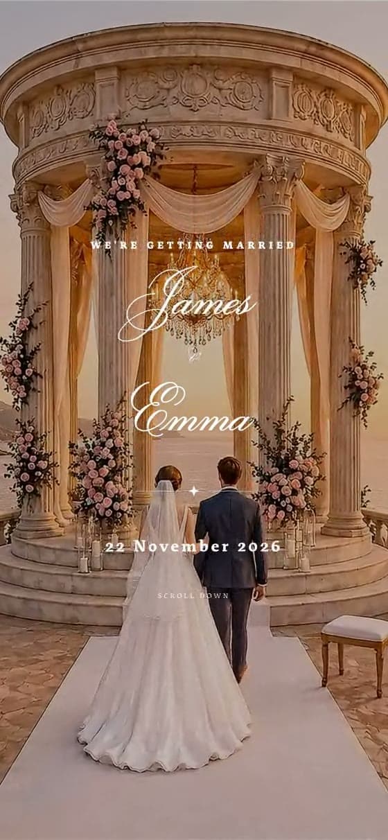 The Royal wedding invitation design, a formal example of a digital invitation