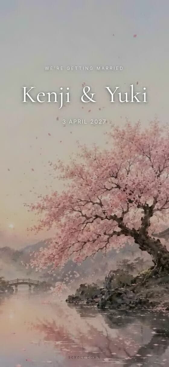 Sakura digital wedding invitation design