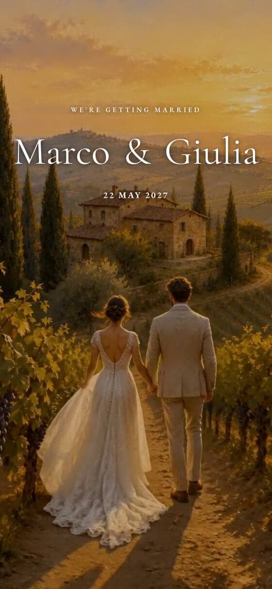 Toscana digital wedding invitation design by Wedvite