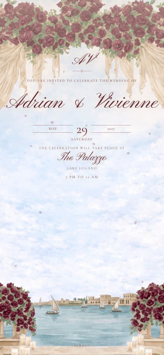 Velvet digital wedding invitation design