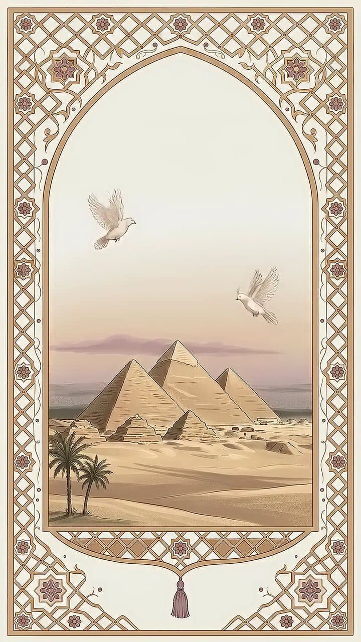 Pyramids digital wedding invitation — the opening frame of its video hero