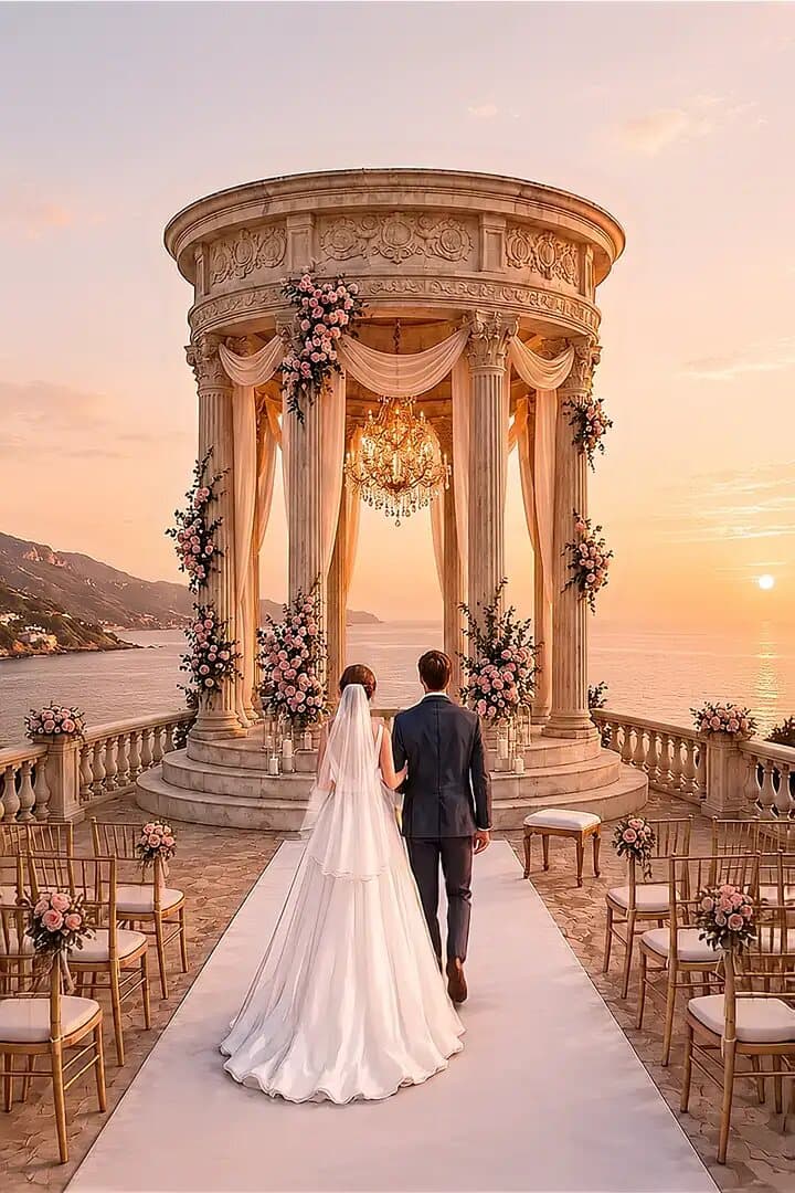 Royal digital wedding invitation — the opening frame of its video hero