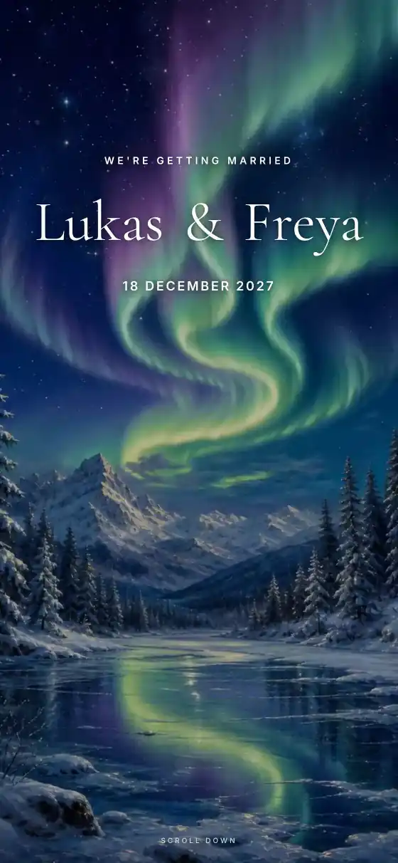 تصميم Aurora لدعوة زواج الكترونية