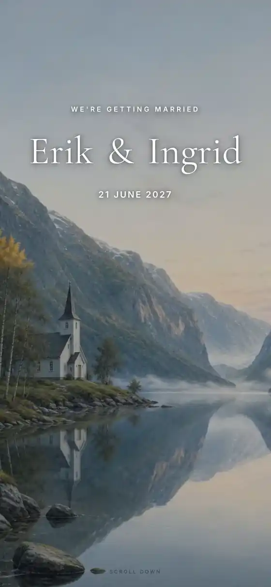 تصميم Fjord لدعوة زواج الكترونية