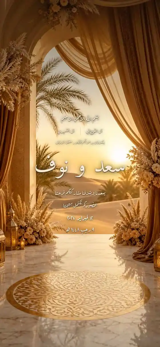 تصميم كثبان Kuthban لدعوة زواج الكترونية