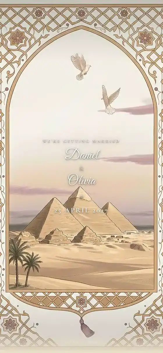 تصميم Pyramids لدعوة زواج الكترونية
