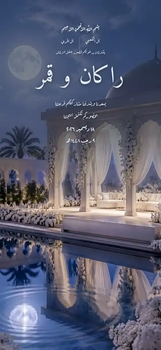 تصميم قمر Qamar لدعوة زواج الكترونية