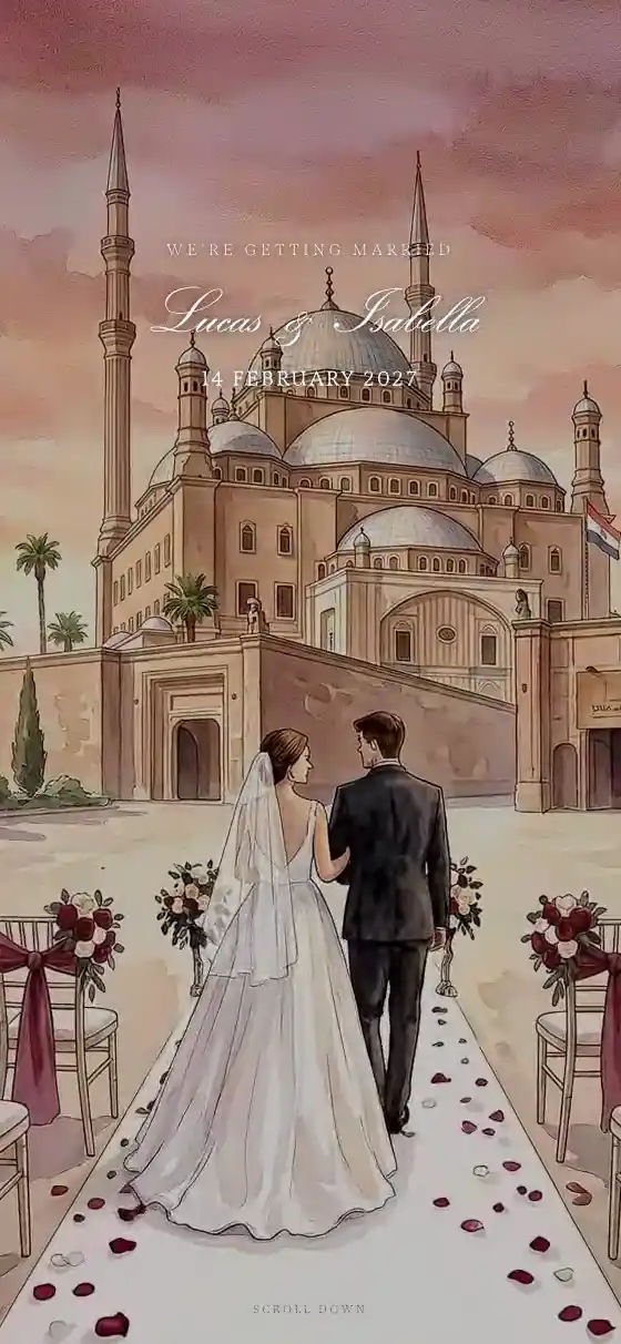 تصميم Riviera لدعوة زواج الكترونية