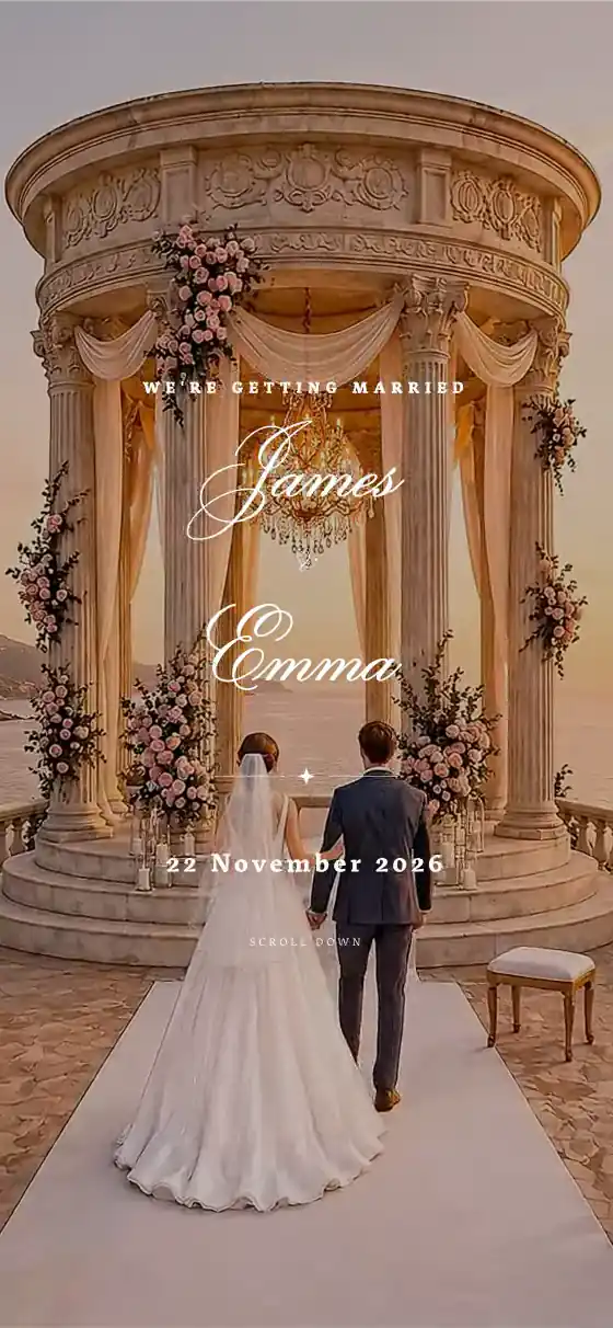 Anteprima di una partecipazione di matrimonio digitale Wedvite