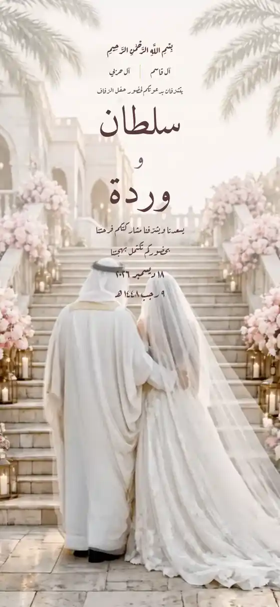 تصميم وردة Warda لدعوة زواج الكترونية