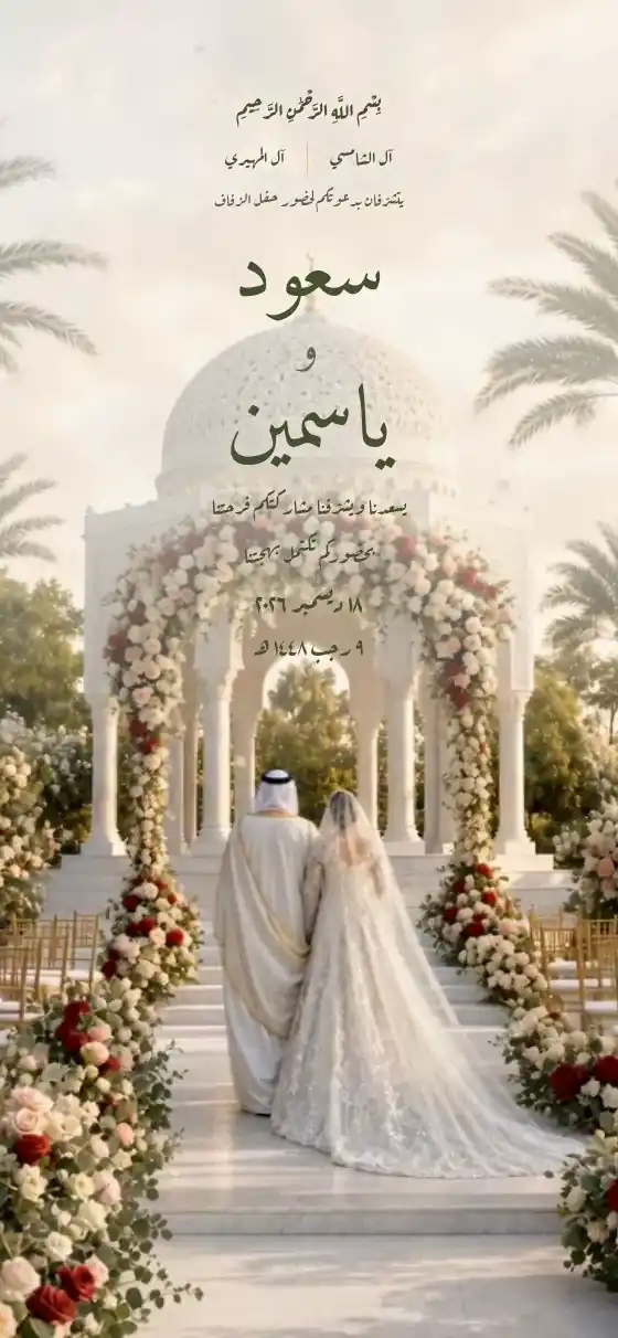تصميم ياسمين Yasmin لدعوة زواج الكترونية