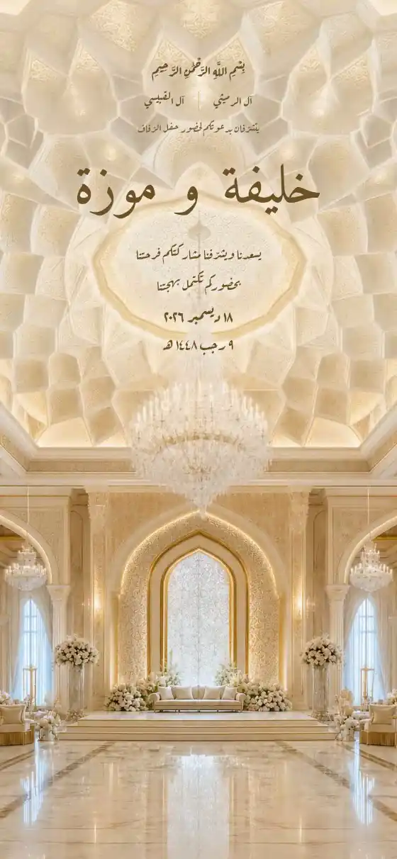 تصميم زخرف Zukhruf لدعوة زواج الكترونية